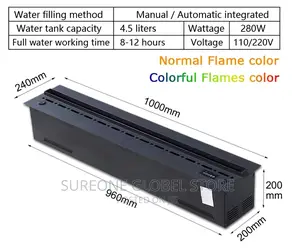 3D Atomized Fireplace With Colorful Flame