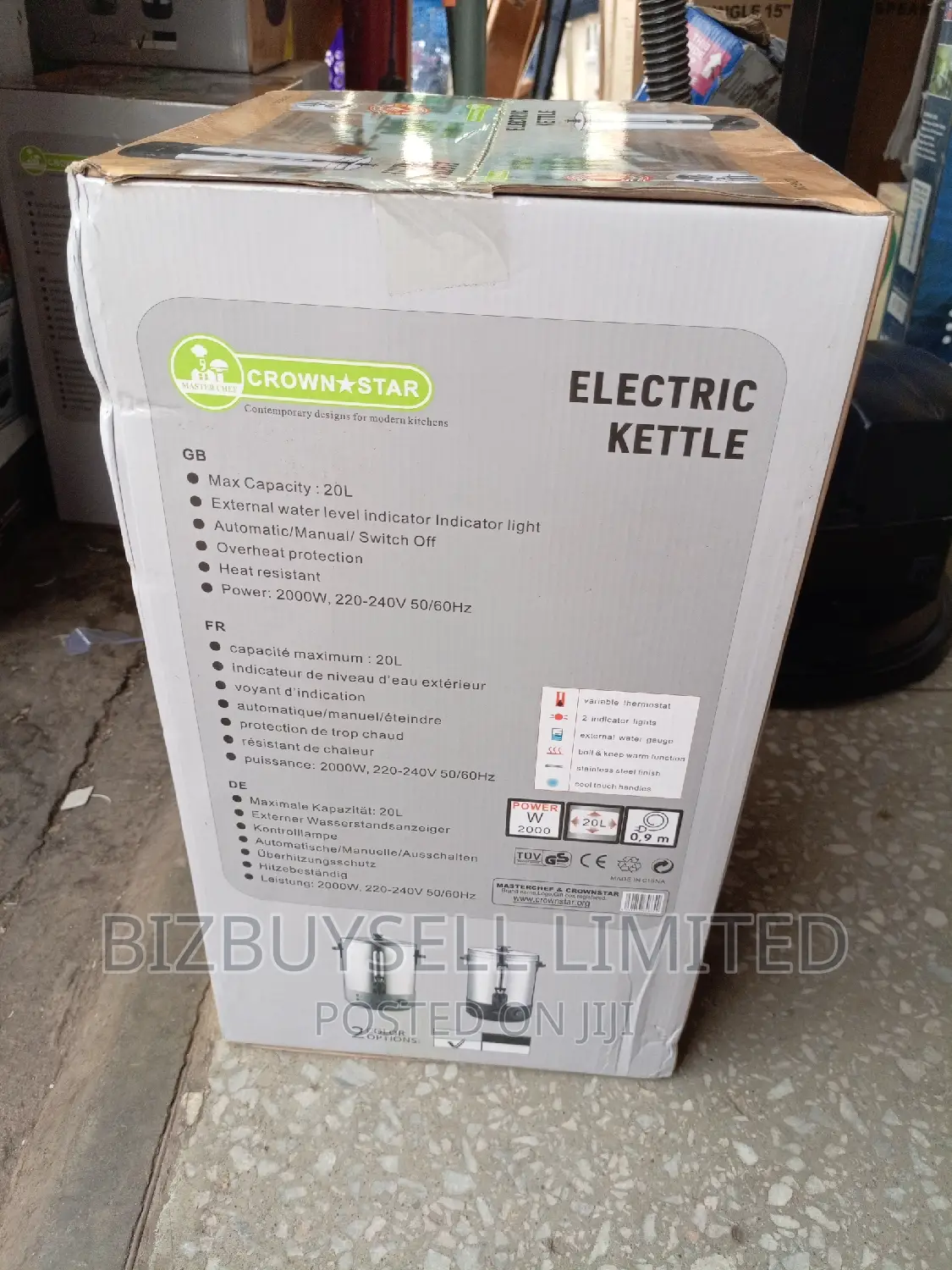 20 Liters Master Chef Electric Kettle.