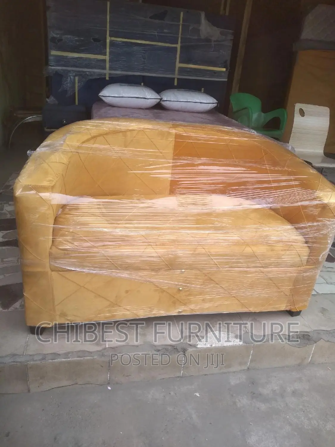 Quality Double Seater Ulphostery Padded Sofa Fabric Chair in Lagos