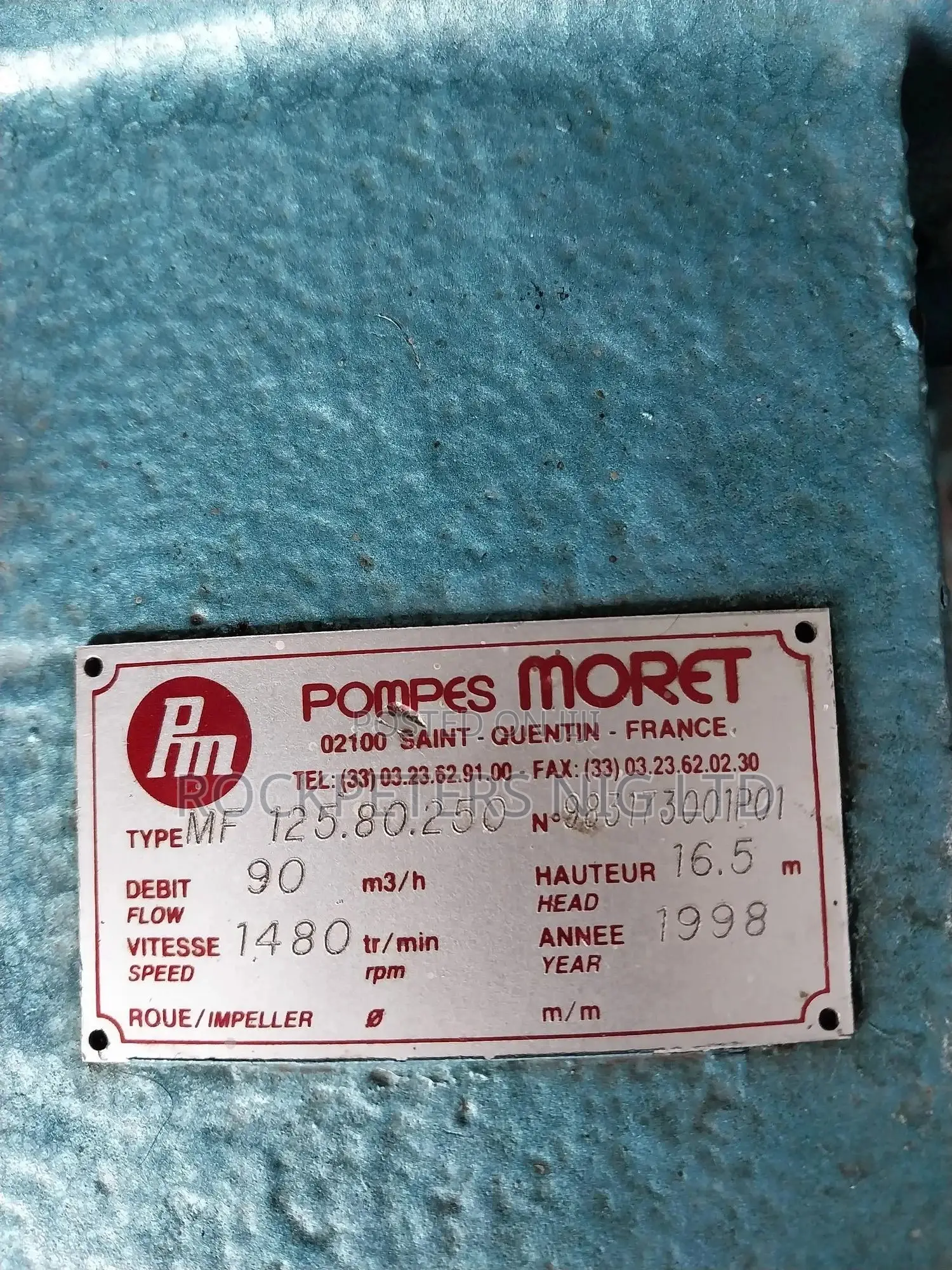 Pompes Moret 2"X3" Centrifugal End Suction Pump