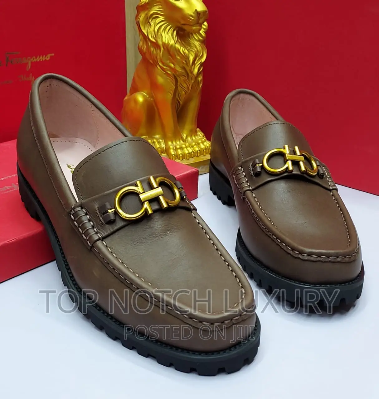 Ferragamo Luxury Leather Designer Flat Sho