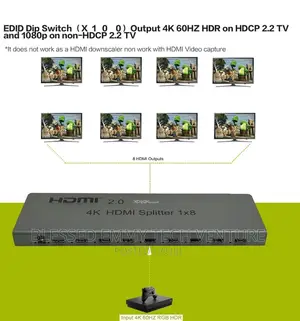 Photo - 1 in 8 Out 60HZ HDR HDMI Splitter With Output