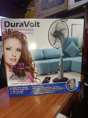 Brand New Duravolt 18"Inches Rechargeable Fan>>Remote Contro
