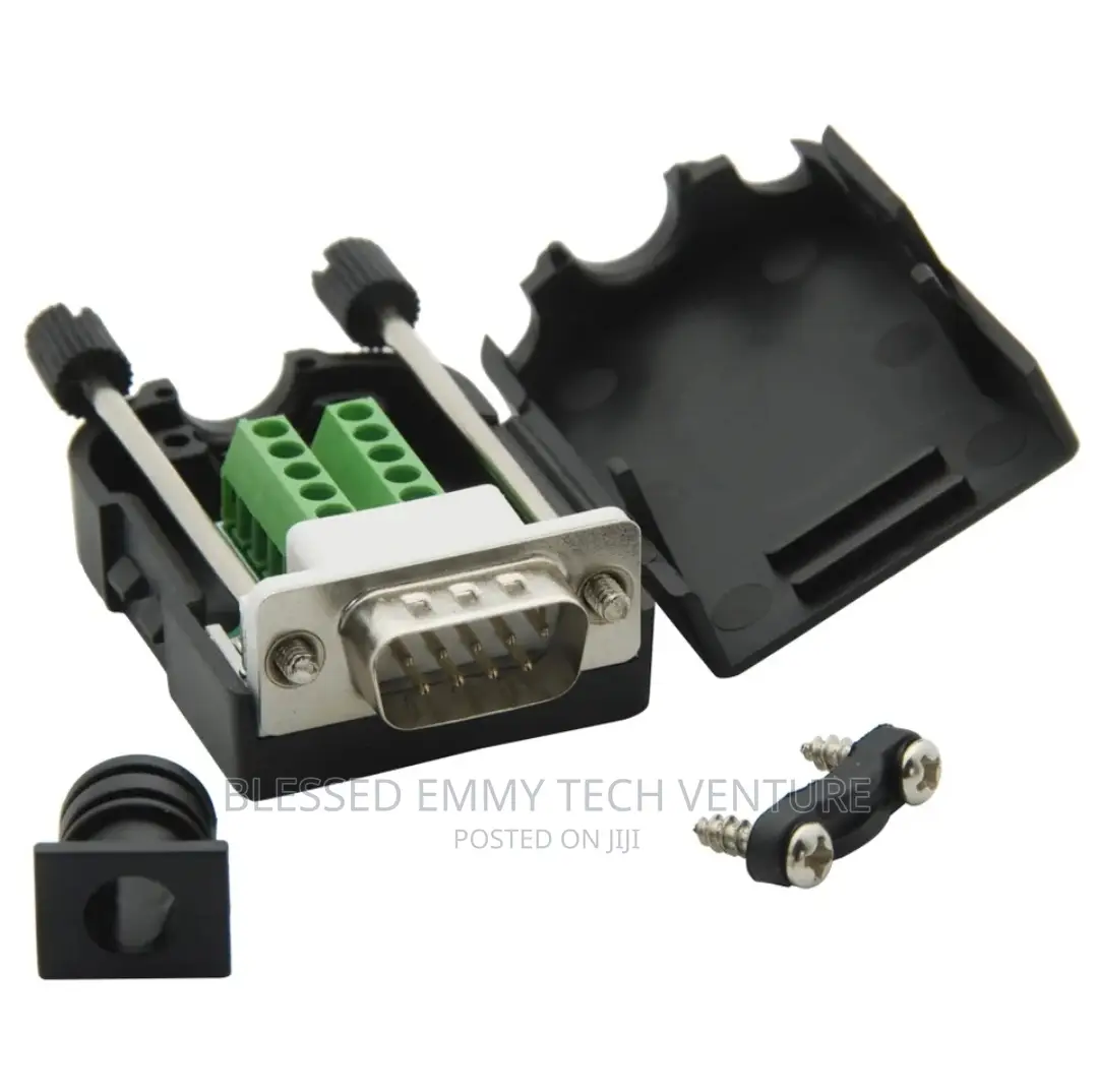 DB9 RS232 Connector Breakout Board With Enclosure - Male
