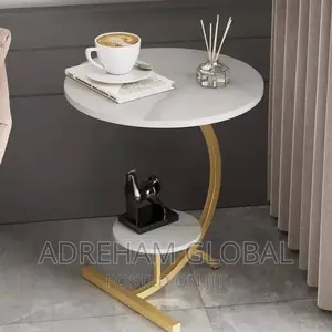 Nordic Round Shape Double Layer Living Room Stool (White)