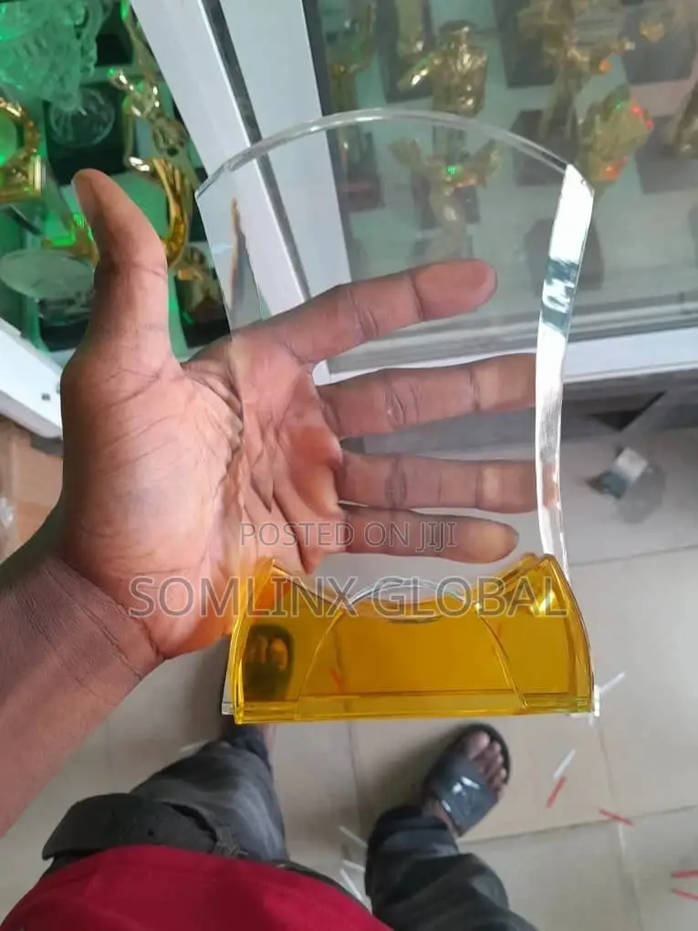 Crystal Glass Award Plaque T6