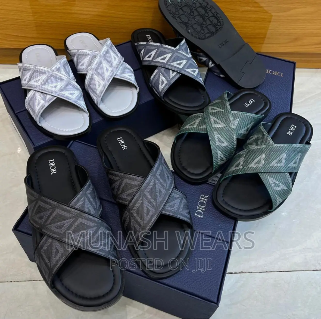 Luxury Dior Leather Slipers