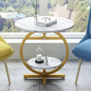 2 Layer 60cm Gold Coffee Round Table