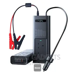 Baseus 300W Car Power Inverter - Smart Display, 5 Ports