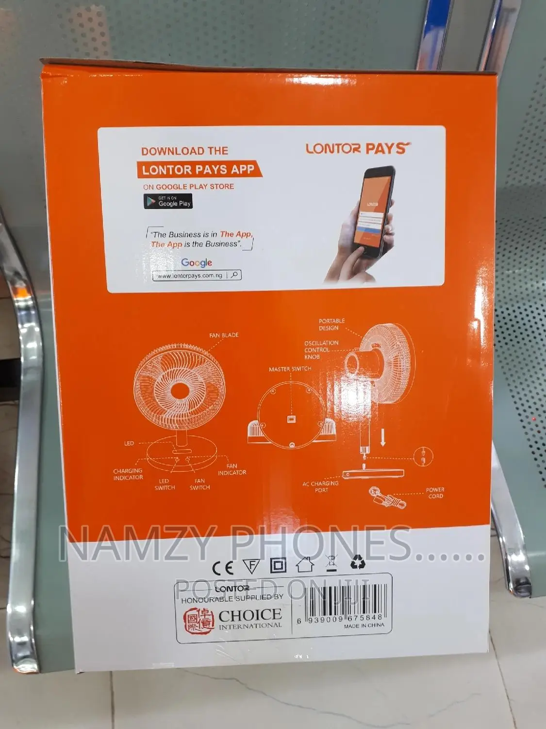 12" Rechargeable Table Fan