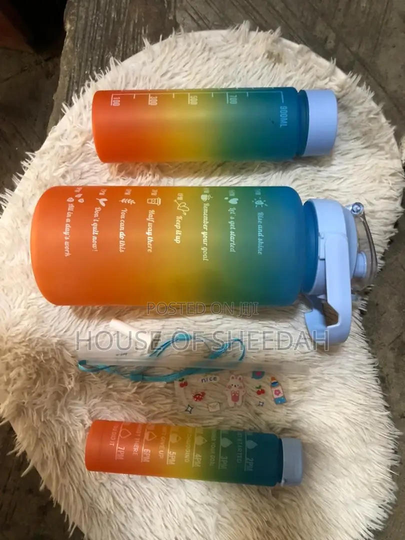 Motivational Water Bottle With Time Marker - 3 in 1