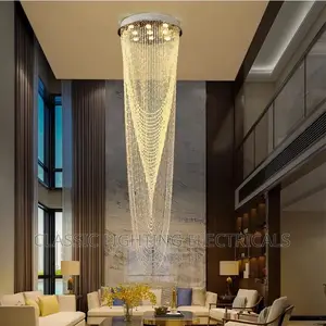 Villa Duplex Staircase Chandelier With Crystal Tassels Light