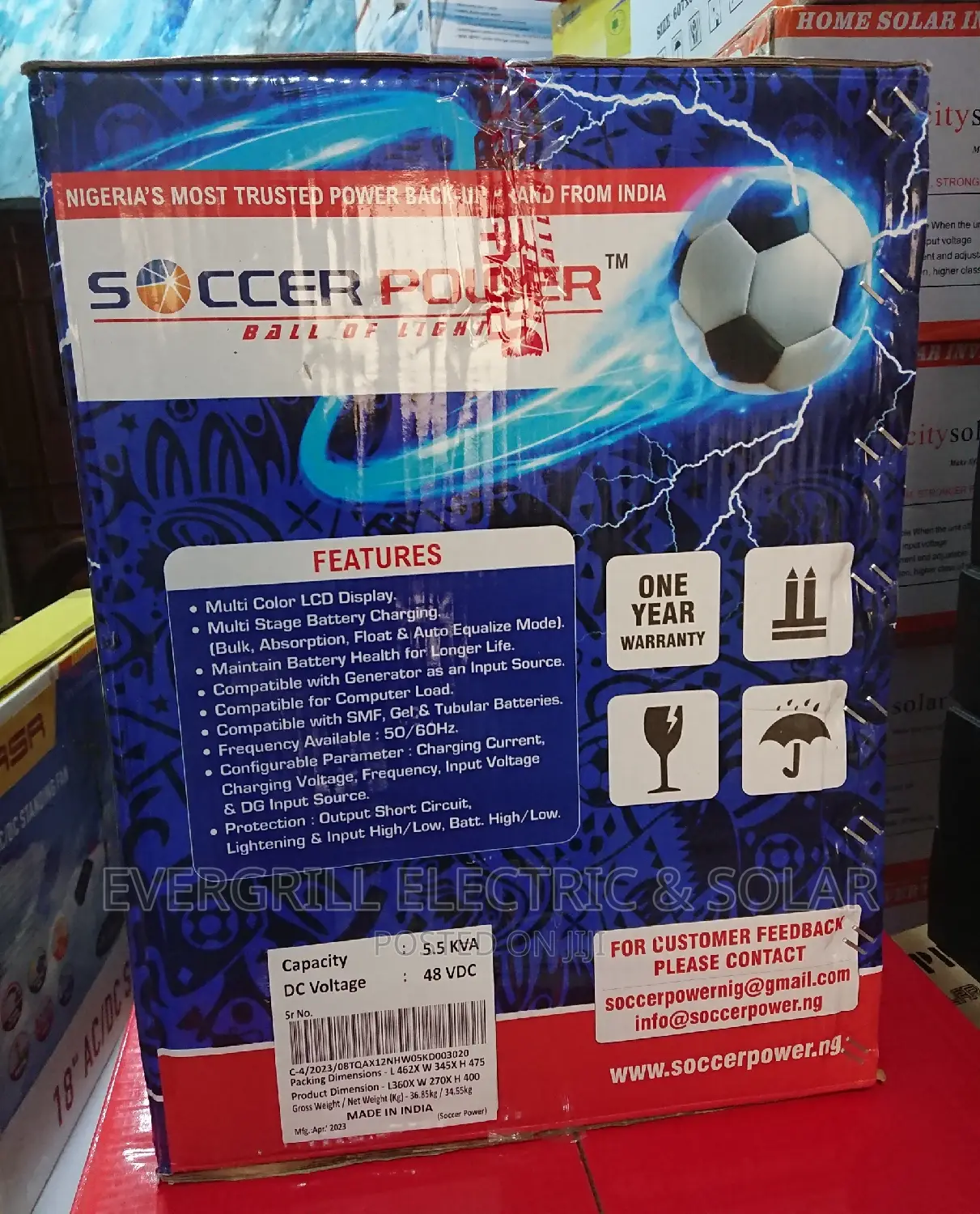 Soccer Power Solar Inverter 5.5kva 48V