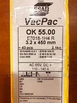 Vacpac Electrode Esab 3.2x450mm 2.1kg