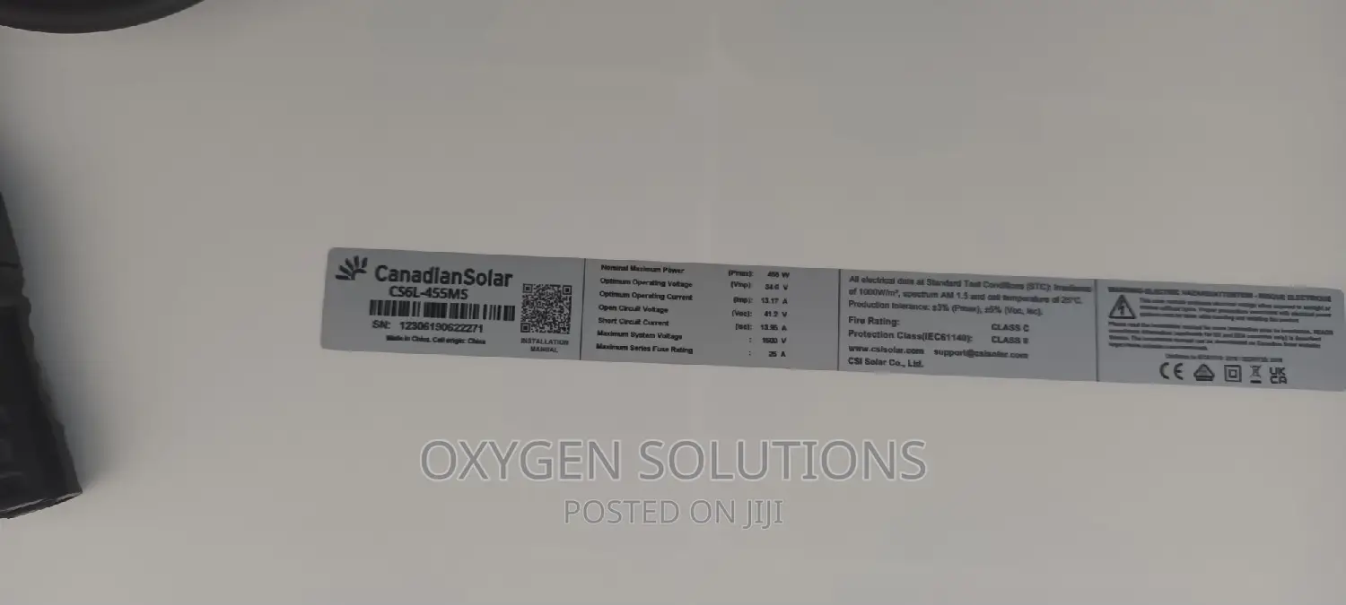 455wax 120cells Canadian Solar Panel