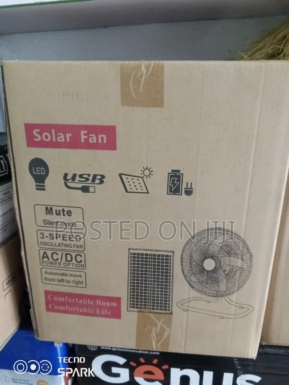 Solar AC/ DC Rechargeable Wall Mounting Fan