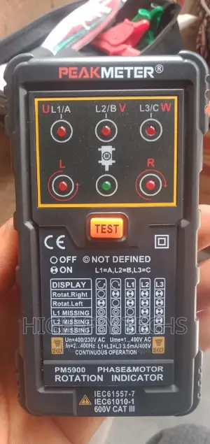 PEAKMETER PM5900 3 Phase Motor Rotation Indicator