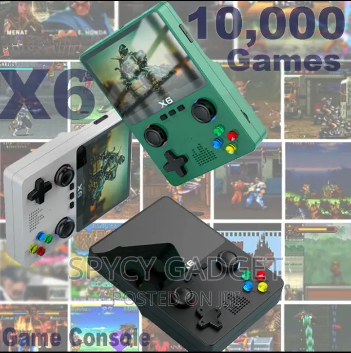 X6 Retro Handheld Game Console With Dual 3D Joystick