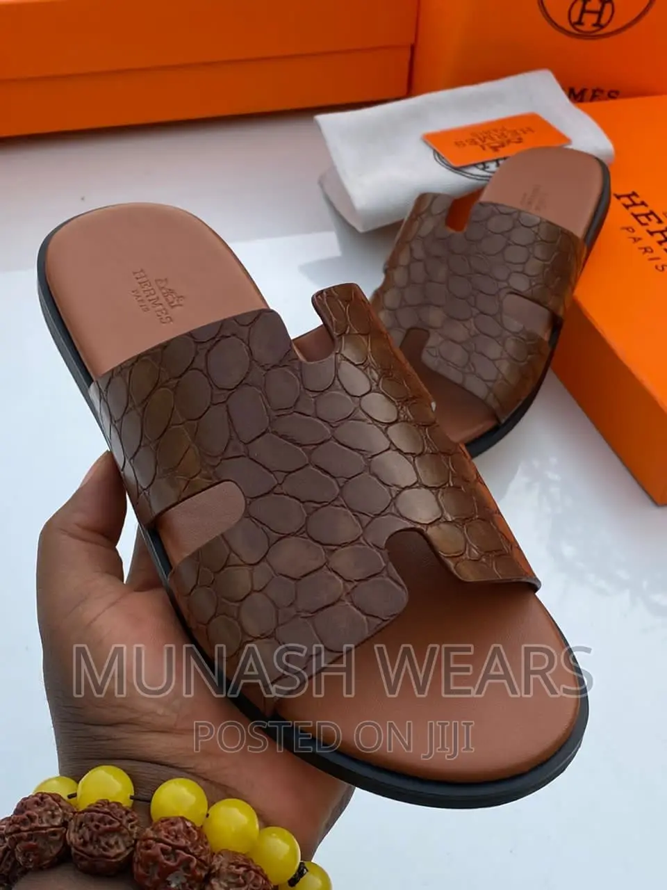 Original Leather Slipers Hermes