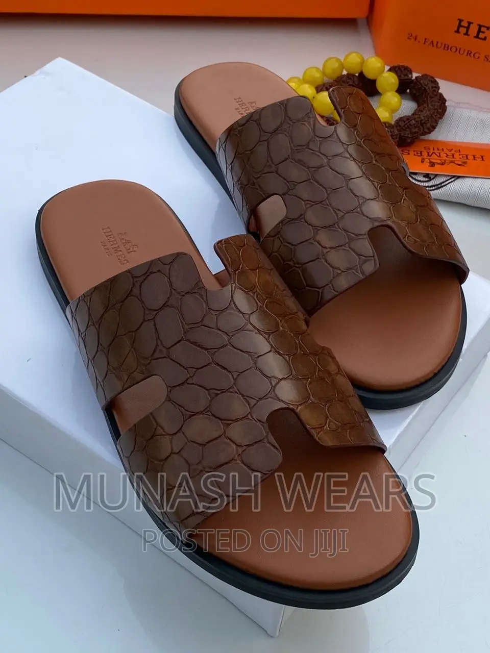 Original Leather Slipers Hermes