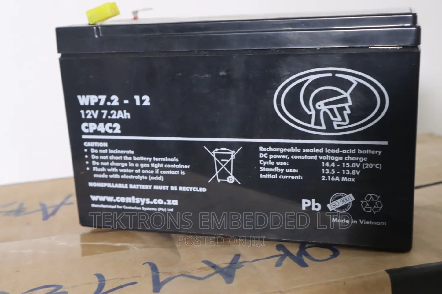 Centurion Battery 12v, 7.2ah