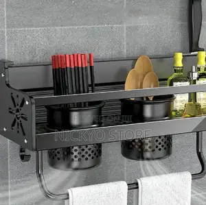 Shelf Wall-Mounted Spice Storage Rack Spoon Shovel