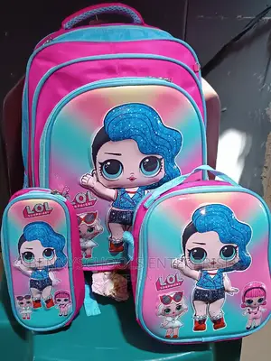 Set of 3 in 1 LOL Kid's Children's Girls Trolley School Bag