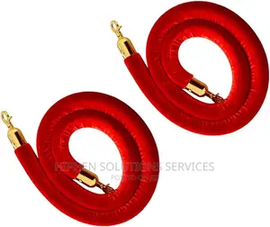 Stanchion Queue Velvet Rope With Gold Color Plated Hooks