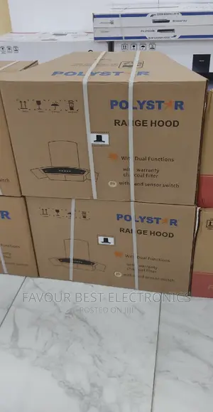 Polystar 60cm Extractor Range Hood Tempered Glass Cabinet