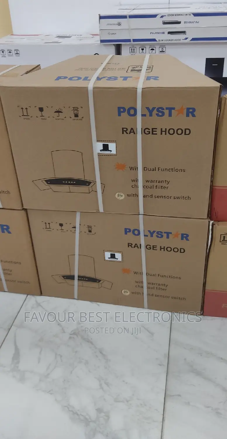 Polystar 60cm Extractor Range Hood Tempered Glass Cabinet