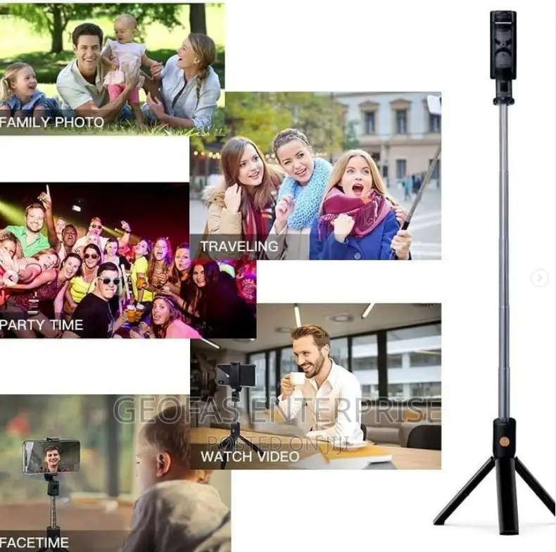 Foldable Bluetooth Remote Selfie Stick With Selfie Light