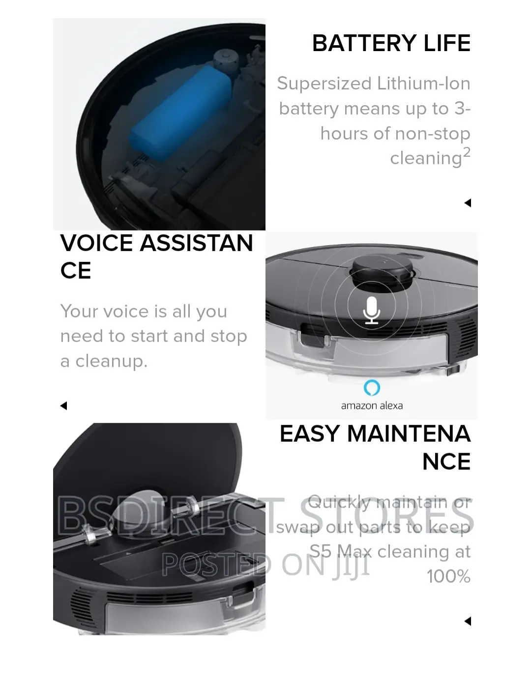 Roborock S5 MAX Robot Vacuum Cleaner and Mop Bagless White