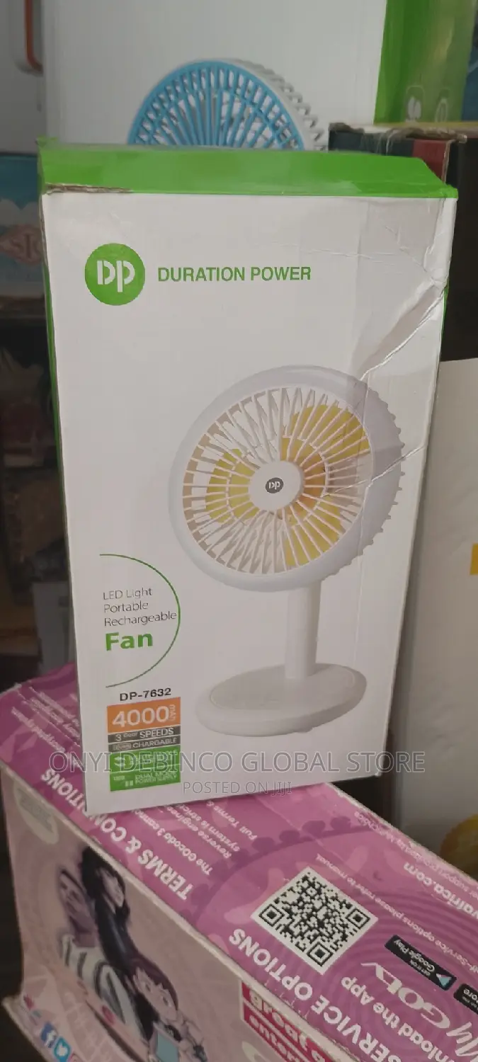 Dp Rechargeable Desktop Fan or Table Fan With Led Light