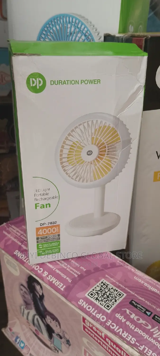Dp Rechargeable Desktop Fan or Table Fan With Led Light