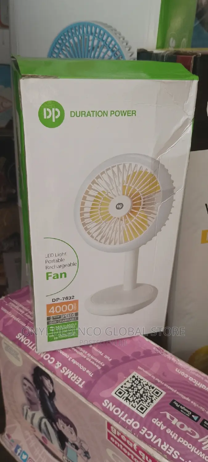 Dp Rechargeable Desktop Fan or Table Fan With Led Light