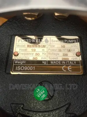 2.5hp Fluidwell Grinder/Cutter Sewage Pump