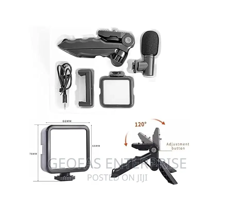 LED Vlogging Tripod Stand With Microphone