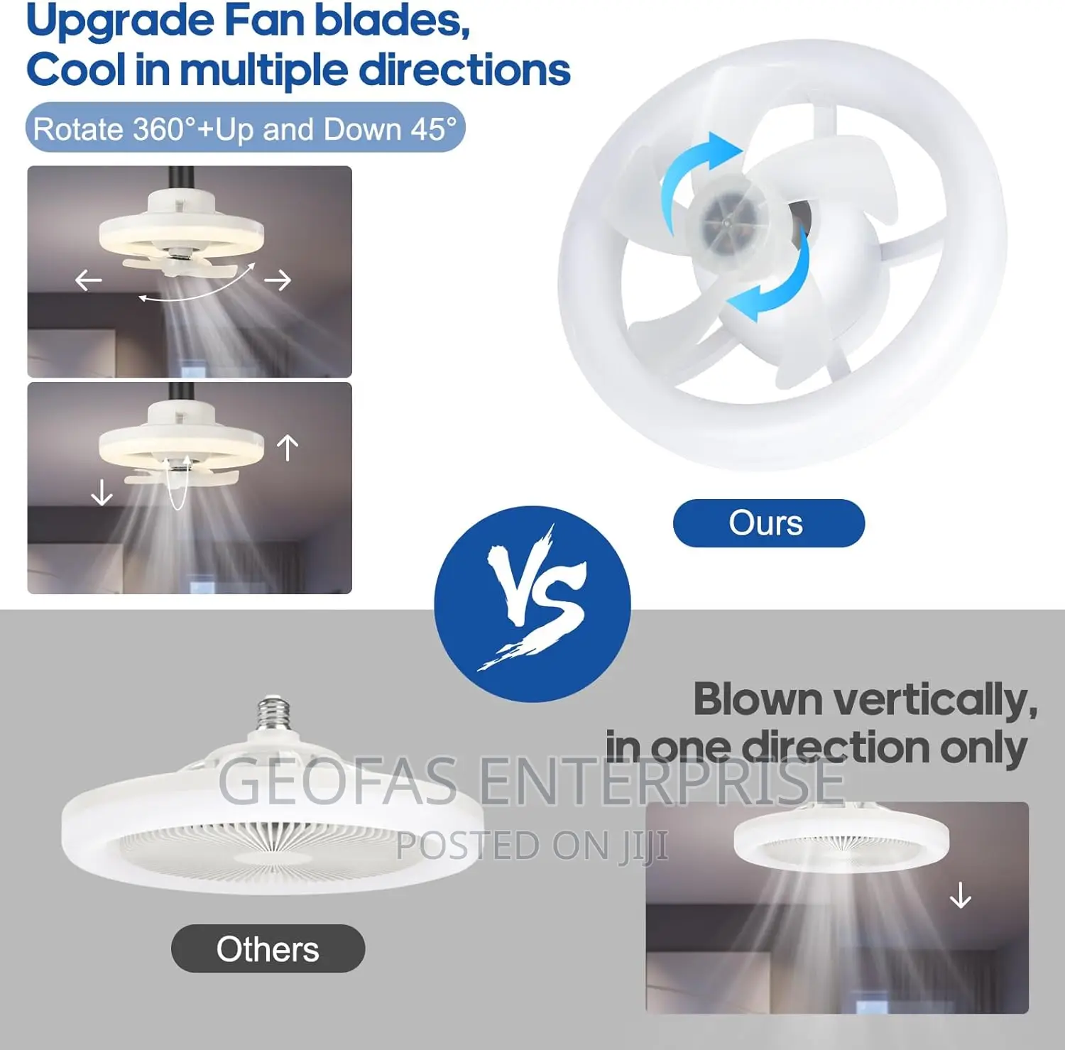 Adjustable LED Rotating Ceiling Fan