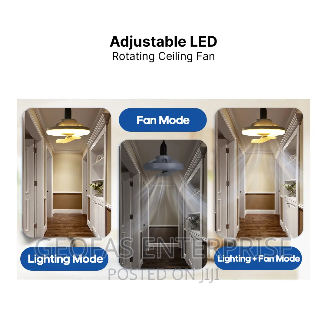 Adjustable LED Rotating Ceiling Fan
