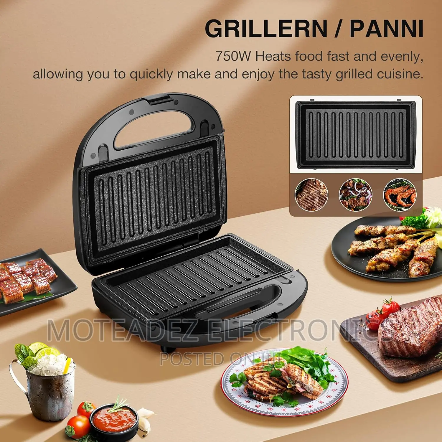 Jd SMP 3in1 Multifunction Sandwich Maker, Toaster, Waffle/Panini Maker