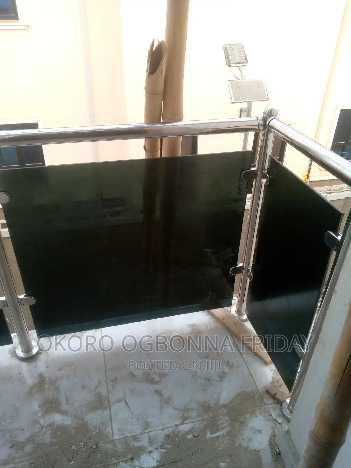 Handrail With Dark Gray Glass