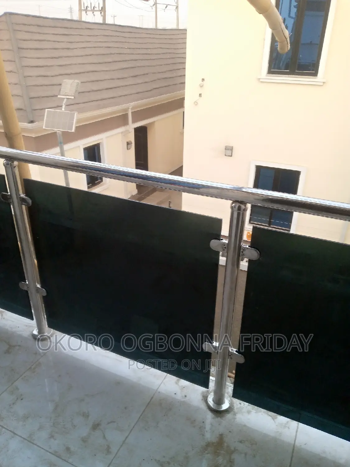 Handrail With Dark Gray Glass
