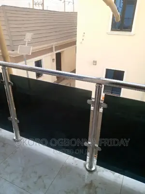 Handrail With Dark Gray Glass