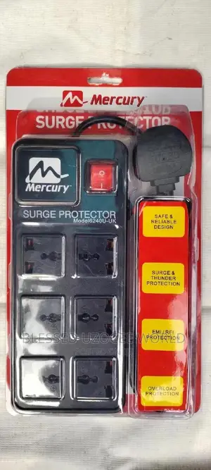 Mercury Surge Protector Extension Socket 6 Ports