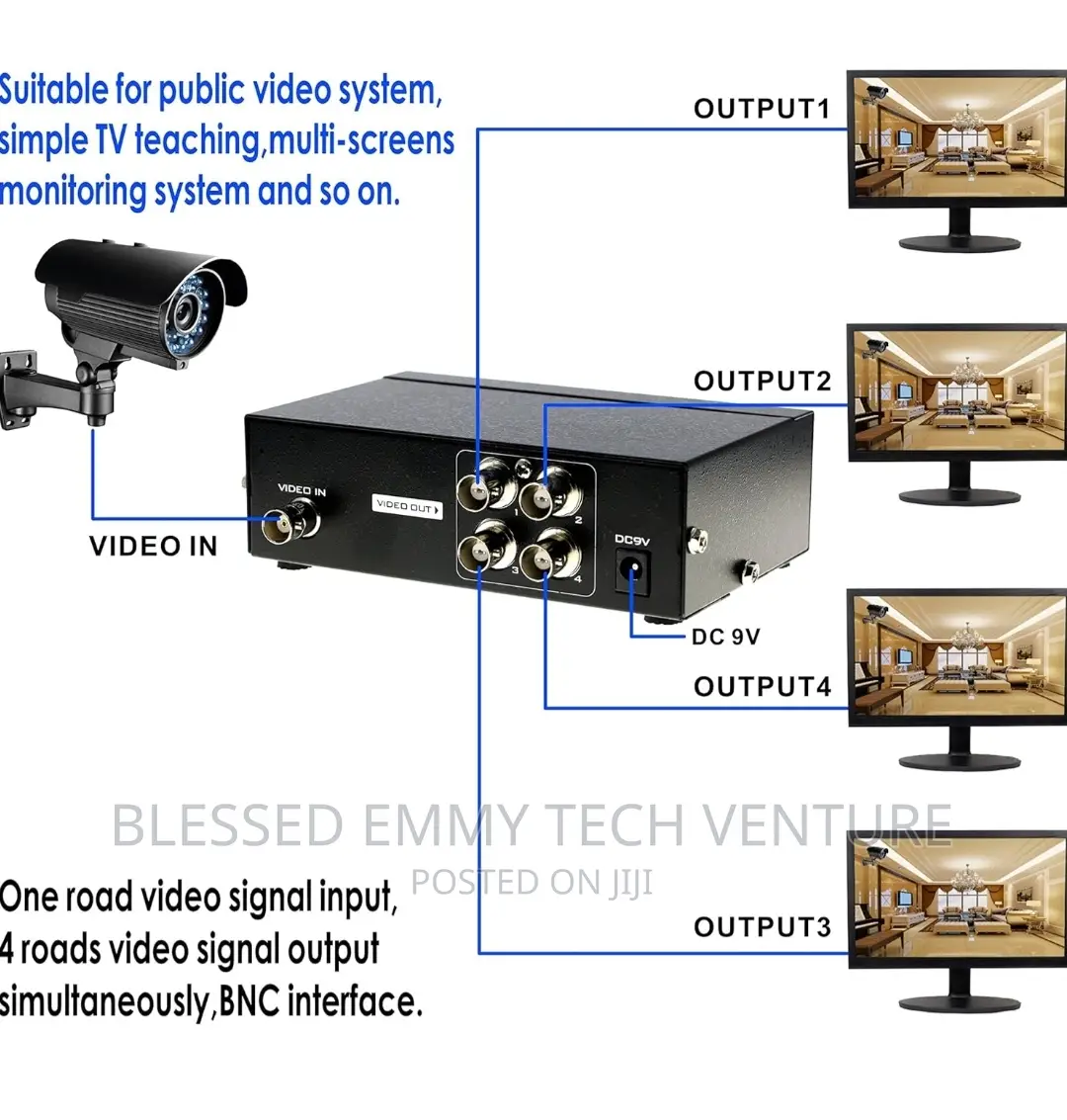 4port Video Splitter Splitter Distributor for Video