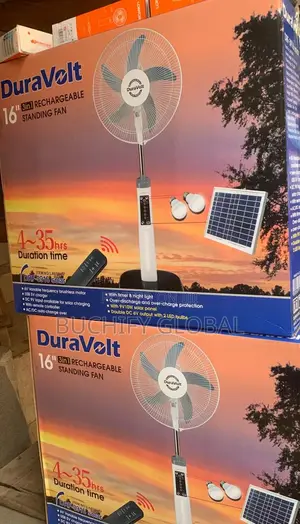 Duravolt 18 Inches Rechargeable Fan With Solar and Remote