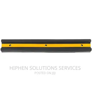 Rubber Wall Bumper Protector Black With Yellow Strips