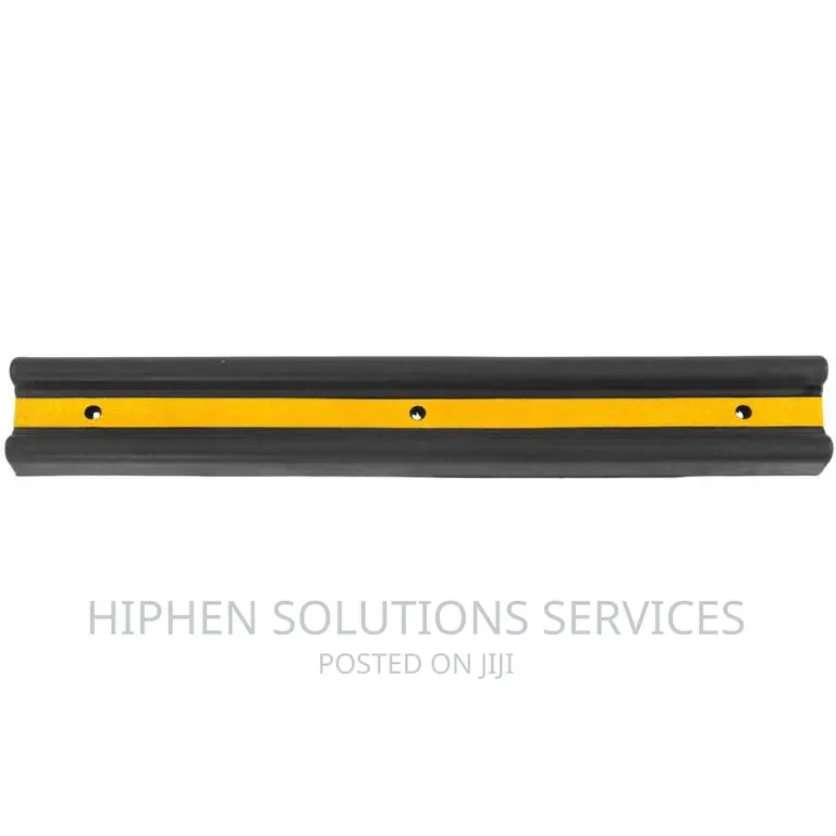 Rubber Wall Bumper Protector Black With Yellow Strips