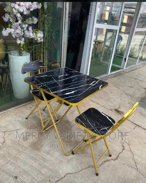 Faux Marble Durable Chairs and Table Set