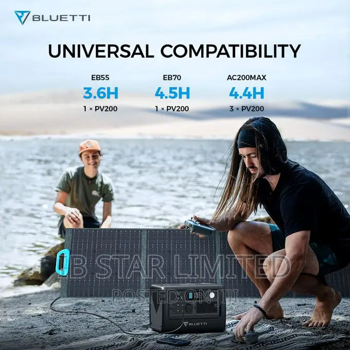 BLUETTI PV200: Foldable, Portable, Waterproof Solar Power